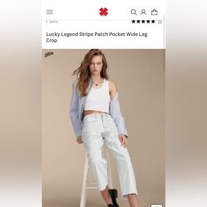 Lucky Brand Light Blue Striped Boyfriend Jeans